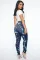 Fashion mid waist small foot pencil jeans