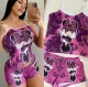 Sexy print suspender Yoga Pants Set