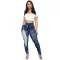 Fashion mid waist small foot pencil jeans