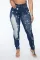 Fashion mid waist small foot pencil jeans
