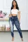 Fashion mid waist small foot pencil jeans