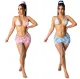 Sexy split strap swimsuit with 4-piece Headband