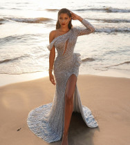 Sexy raglan sleeve split dress