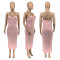 Fashion solid color thread Sling Dress