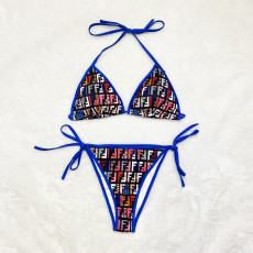 Sexy printed double layer bathing suit with coaster