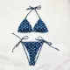 Sexy printed double layer bathing suit with coaster