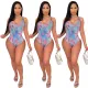  sexy print one piece swimsuit