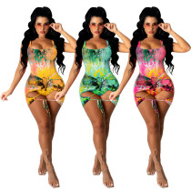 Two piece swimsuit with casual print