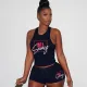 Printed vest shorts sports suit