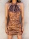 Sleeveless neck pencil skirt Printed Dress