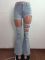Fashion casual cut-out flared jeans