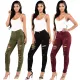 Fashion elastic high waist jeans with holes