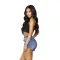 Fashion denim shorts with bandage