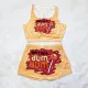 Sexy print vest Shorts Set
