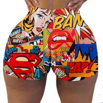 Sexy women's tights printed shorts