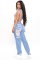 Casual loose High Waist Wide Leg Jeans with holes