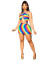 Fashion bikini gradient print cross drawstring dress