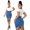 Fashionable sexy bandage denim skirt