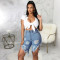 Fashion front and back high waist split jeans
