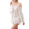 Lace suspender top with fashionable mesh