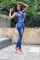 Fashion denim cut out Jumpsuit
