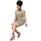 Fashion Stripe Print suspender dress