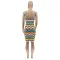 Fashion Stripe Print suspender dress