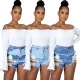 Fashionable stretch denim shorts
