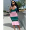 Printed chiffon patchwork dress