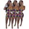 Fashionable color printing suspender skirt