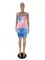 Fashion print suspender dress