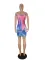 Fashion print suspender dress