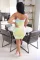 Fashion print suspender dress