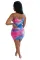 Fashion print suspender dress