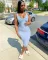 Suspender vest deep U-neck sexy dress