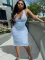 Suspender vest deep U-neck sexy dress