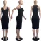 Suspender vest deep U-neck sexy dress