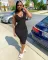 Suspender vest deep U-neck sexy dress