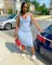 Suspender vest deep U-neck sexy dress