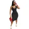 Suspender vest deep U-neck sexy dress