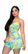 Suspender Mini V-neck navel skirt