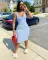 Suspender vest deep U-neck sexy dress