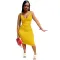 Suspender vest deep U-neck sexy dress