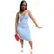 Suspender vest deep U-neck sexy dress
