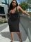 Suspender vest deep U-neck sexy dress