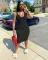 Suspender vest deep U-neck sexy dress