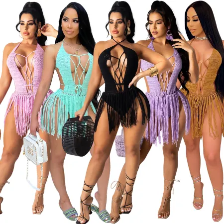 Fashionable sexy tassel beach skirt