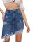 Fashion hole bag hip irregular elastic skirt