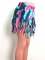 Fashionable denim shorts with tassel edge tie dyeing