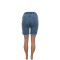Denim shorts with perforated rubber band waist